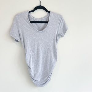 A Pea in the Pod - LUXE SIDE RUCHED V-SCOOP MATERNITY T SHIRT